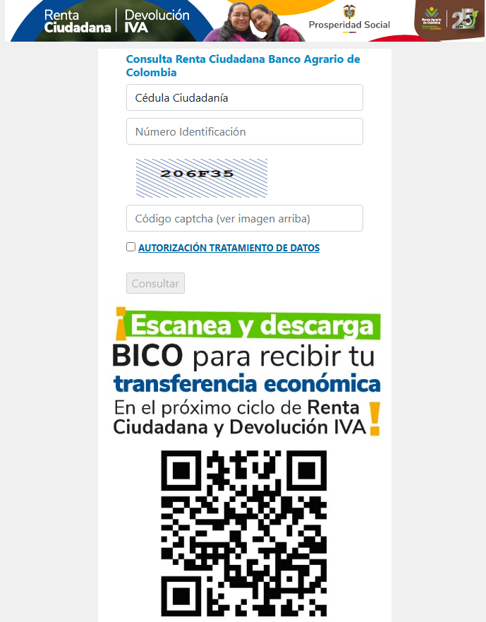 Opciones pantallazo Link consulta