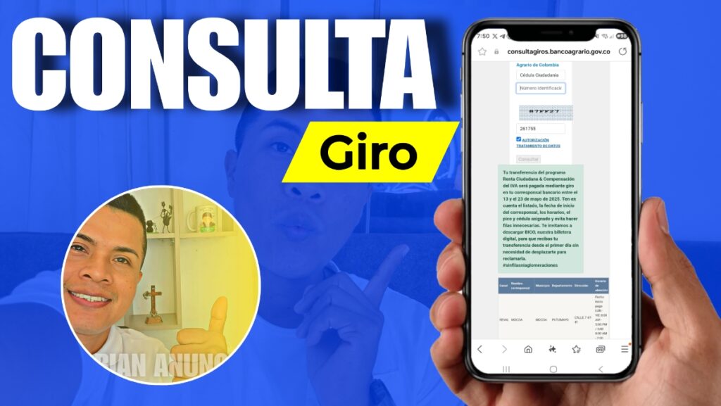 Consultar Giros Renta Ciudadana y Devolucion IVA Banco Agrario Fabian Rodriguez